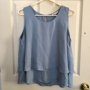 Light blue Stella Luce two layer flow tank top